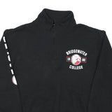 CHAMPION Mens Black Bridgewater College Half Zip L Sweatshirt Logo Comfort