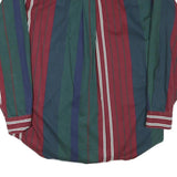 ROUNDTREE AND YORKE Mens Burgundy Green Navy Stripe Shirt M Cotton Blend Casual