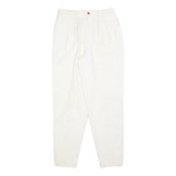 ESSENTIALS Womens Cotton Blend White Regular Fit Straight Trousers W28 L30