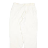 ESSENTIALS Womens Cotton Blend White Regular Fit Straight Trousers W28 L30