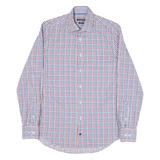 TOMMY HILFIGER Mens Blue & Red Check Shirt M Classic Cotton Blend Long Sleeve