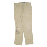 CARHARTT Mens Cotton Blend Beige Relaxed Straight Trousers W34 L31 Workwear