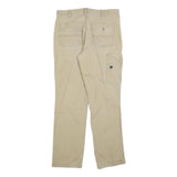 CARHARTT Mens Cotton Blend Beige Relaxed Straight Trousers W34 L31 Workwear