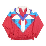 SUNTERRA Womens Red Blue & White Nylon Zip Jacket L Retro Patterned Lightweight
