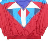 SUNTERRA Womens Red Blue & White Nylon Zip Jacket L Retro Patterned Lightweight