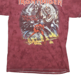 GLOBAL Mens Red Graphic T-Shirt M Short Sleeve Crew Neck Iron Maiden Band
