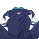 LI-NING Womens Blue & White Polyester Blend Zip Jacket 2XL Colourblock Retro