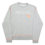 NIKE Mens Grey Sweatshirt Crew Neck M Just Do It Graphic Sportswear Casual