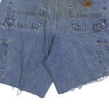 CARHARTT Womens Denim Blue Casual Cut-Off Shorts M W33 Distressed