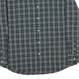 CHAPS Mens Green & Blue Check Shirt 2XL Button-Down Collar Long Sleeve Cotton