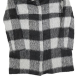 MARELLA Womens Black & Grey Check Wool Blend Coat Jacket UK 12 Button Closure