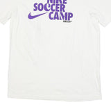 NIKE Mens White Purple Soccer Camp Graphic T-Shirt M Short Sleeve Crew Neck