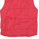 PRO FIT Womens Red Sleeveless Button Jacket M Polyester Blend Plain Lightweight