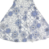 MAX MARA Womens White & Blue Fit & Flare Cotton Blend Dress Sleeveless Midi M