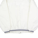 S.H FASHION Mens White Nylon Bomber Jacket L Button Closure Plain Lightweight