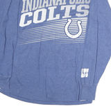 MAJESTIC Mens Blue Indianapolis Colts Long Sleeve Crew Neck T-Shirt M Cotton