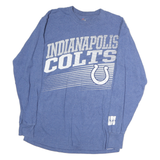 MAJESTIC Mens Blue Indianapolis Colts Long Sleeve Crew Neck T-Shirt M Cotton