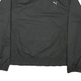 PUMA Womens Black Nylon Jacket L Zip Sportswear Track Running Casual