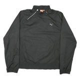 PUMA Womens Black Nylon Jacket L Zip Sportswear Track Running Casual
