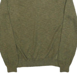 TOMMY HILFIGER Mens Green Plain Crew Neck Basic Knit Jumper L Cotton Blend
