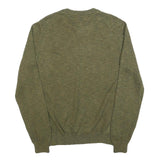 TOMMY HILFIGER Mens Green Plain Crew Neck Basic Knit Jumper L Cotton Blend