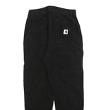 CARHARTT Womens Black Cotton Blend Regular Drawstring Trousers W32 L30 Casual