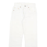 LEVI'S 501 Womens Jeans White Regular Straight Denim W24 L25 Classic Cotton