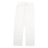 LEVI'S 501 Womens Jeans White Regular Straight Denim W24 L25 Classic Cotton