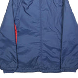 Womens Blue & Red Plain Zip Jacket M Polyester Blend Casual Outerwear