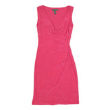 LAUREN RALPH LAUREN Womens Pink Sleeveless Wrap Dress Polyester Blend S Elegant