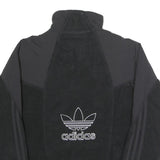 ADIDAS Mens Black Black Zip Up Fleece Jacket S Polyester Sportswear Retro