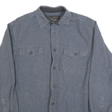 GRIZZLY MOUNTAIN Mens Blue Shirt L Cotton Long Sleeve Casual Classic Pocket