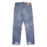 LEVI'S 505 Mens Jeans Blue Regular Straight Denim Medium W32 L32 Classic Style