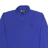 CHAPS Mens Blue Plain Jumper Crew Neck Basic Knit L Cotton Blend Casual