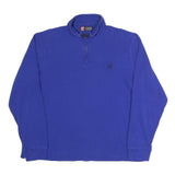 CHAPS Mens Blue Plain Jumper Crew Neck Basic Knit L Cotton Blend Casual