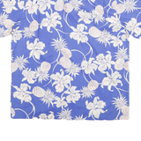 P&W Mens Blue White Floral Button Jacket XL Cotton Hawaiian Print Summer