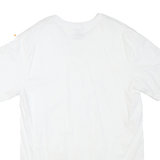 CALVIN KLEIN Mens White V-Neck T-Shirt L Cotton Blend Casual