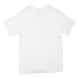 CALVIN KLEIN Mens White V-Neck T-Shirt L Cotton Blend Casual