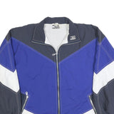 MAKA SPORT Mens Blue & Grey Zip Jacket M Polyester Blend Colourblock Casual