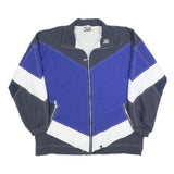 MAKA SPORT Mens Blue & Grey Zip Jacket M Polyester Blend Colourblock Casual