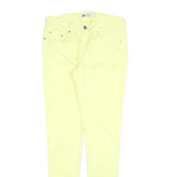 LEVI'S Womens Slim Yellow Cotton Blend Trousers W28 L30 Zip Closure Skinny Fit