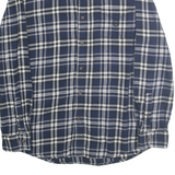 CHAPS Mens Blue & White Check Shirt L Cotton Button Down Retro Casual