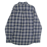 CHAPS Mens Blue & White Check Shirt L Cotton Button Down Retro Casual