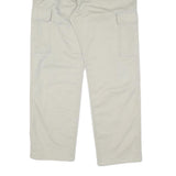 Beige Mens Cotton Blend Regular Cargo Trousers W34 L30 Work Utility Zip