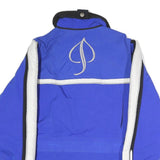 PHENIX Womens Blue & White Zip Jacket S Polyester Blend Logo Embroidered