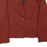 Womens Rust Coloured Classic Jacket M Wool Blend Plain Button Closure Stylish