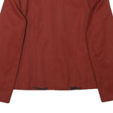 Womens Rust Coloured Classic Jacket M Wool Blend Plain Button Closure Stylish