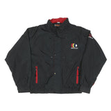 TURNING POINT Mens Black Racing Logo Zip Jacket L Polyester Blend Sportswear