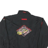 TURNING POINT Mens Black Racing Logo Zip Jacket L Polyester Blend Sportswear