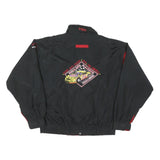 TURNING POINT Mens Black Racing Logo Zip Jacket L Polyester Blend Sportswear